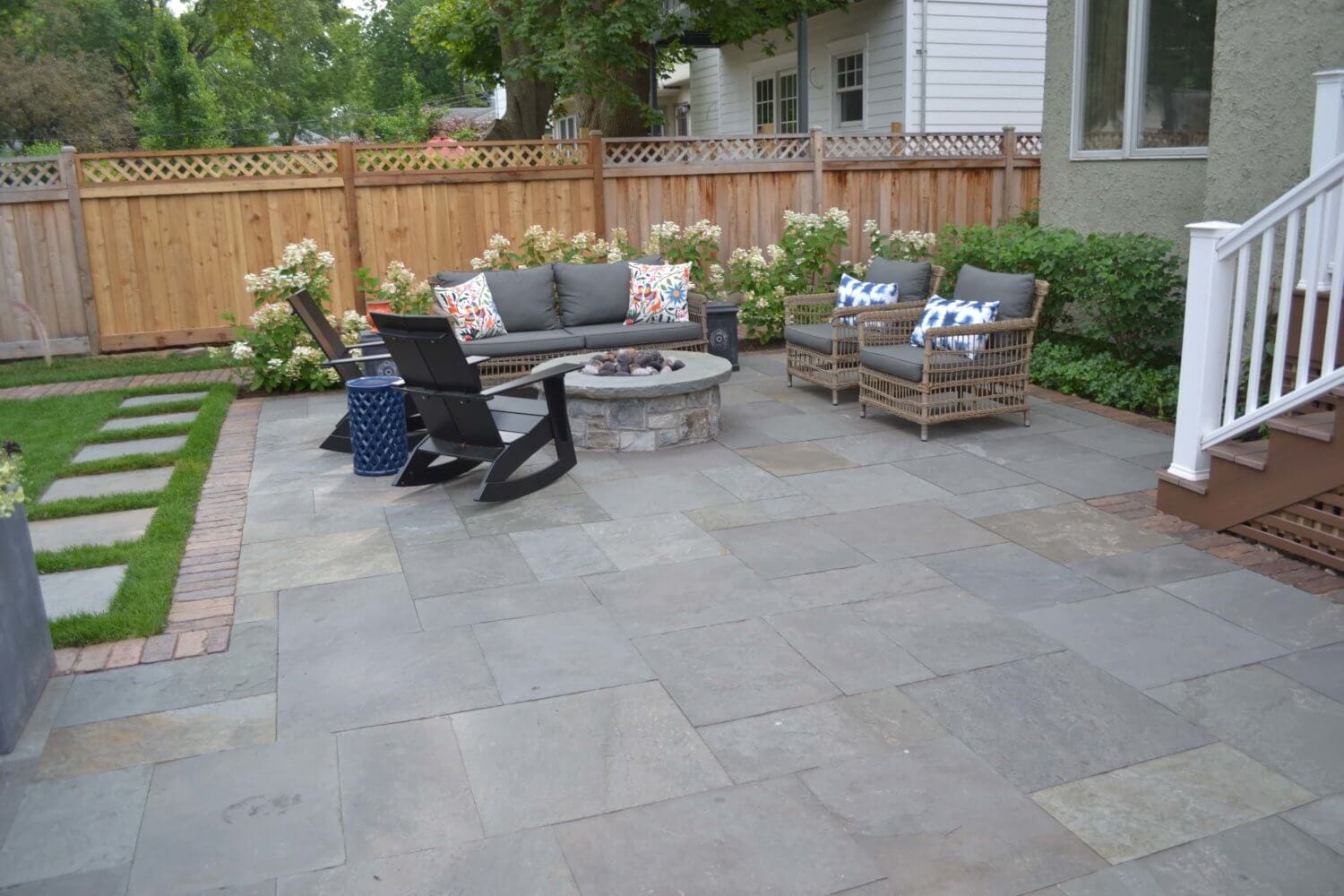 Maintenance Free Deck, Bluestone Patio & Natural Stone Fire Pit