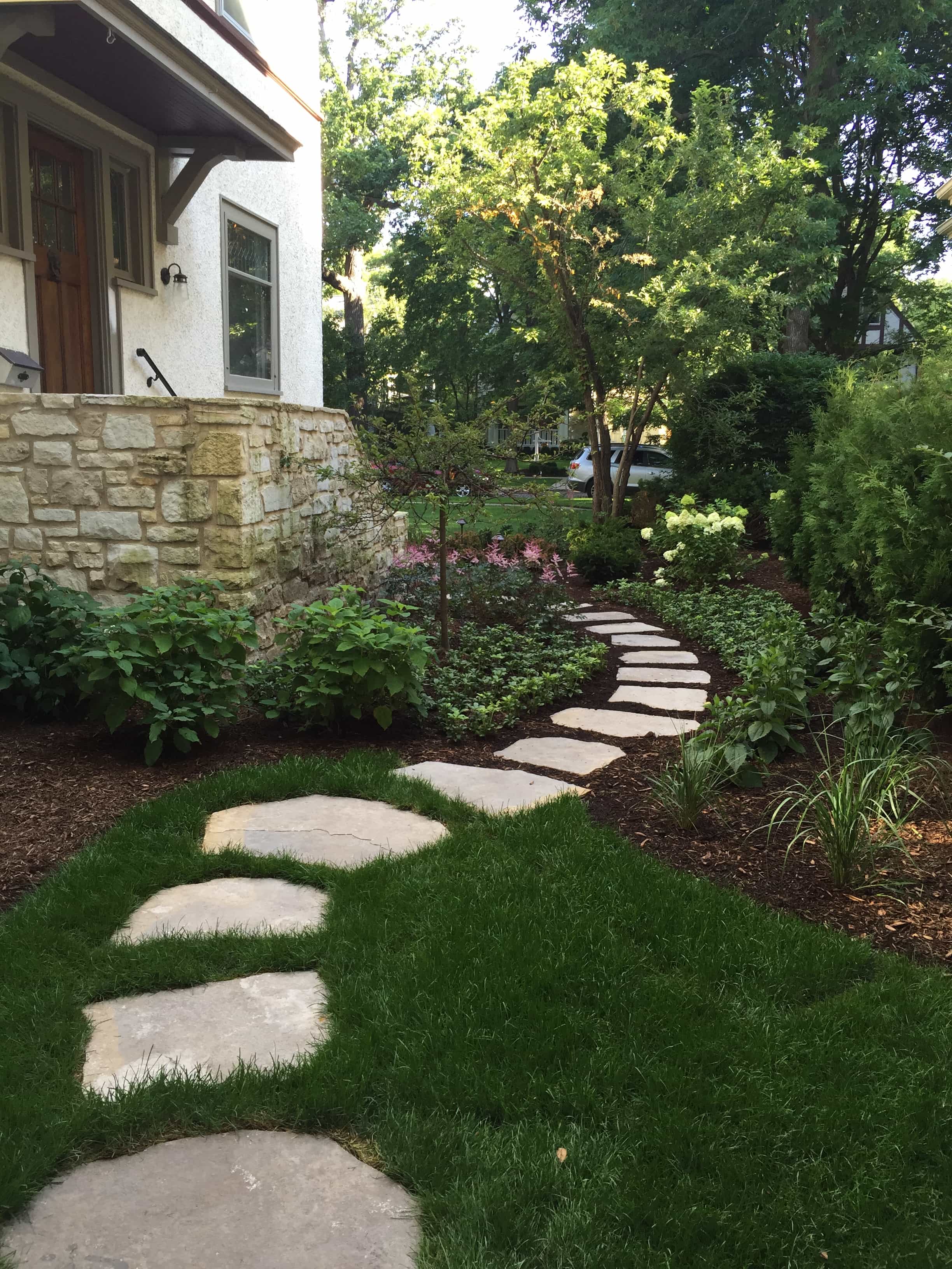 Flagstone Steppers With Perennials & Flowering Shrubs Wilmette IL