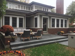Paver patio outdoor space outdoor kitchen outdoor dining Evanston IL
