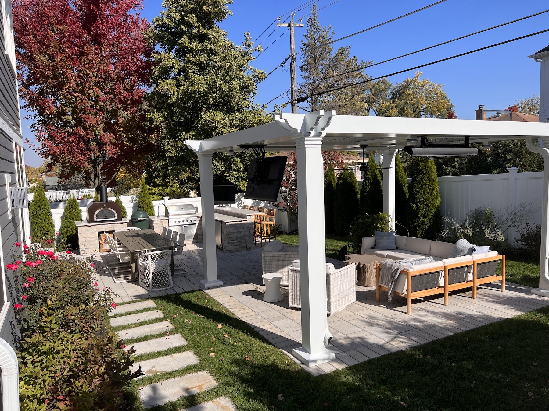 Back patio renovation with outdoor kitchen northbrook, il